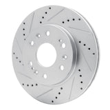 Dynamic Friction 2005-2020 Cadillac Escalade Front Left Drilled & Slotted Silver Brake Rotor by Dynamic Friction Company 631-48050L