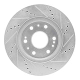 Dynamic Friction 2005-2020 Cadillac Escalade Front Left Drilled & Slotted Silver Brake Rotor by Dynamic Friction Company 631-48050L