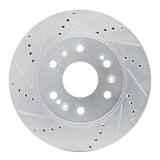 Dynamic Friction 2005-2020 Cadillac Escalade Front Left Drilled & Slotted Silver Brake Rotor by Dynamic Friction Company 631-48050L