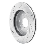 Dynamic Friction 2005-2020 Cadillac Escalade EXT Front Right Drilled & Slotted Silver Brake Rotor by Dynamic Friction Company 631-48050R