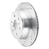 Dynamic Friction 2007-2020 Cadillac Escalade EXT Rear Left Drilled & Slotted Silver Brake Rotor by Dynamic Friction Company 631-48053L