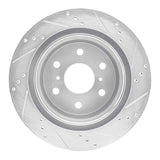 Dynamic Friction 2007-2020 Cadillac Escalade EXT Rear Left Drilled & Slotted Silver Brake Rotor by Dynamic Friction Company 631-48053L