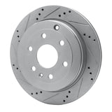 Dynamic Friction 2007-2017 Buick Enclave Rear Left Drilled & Slotted Silver Brake Rotor by Dynamic Friction Company 631-48055L