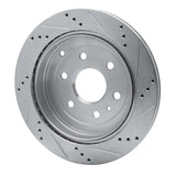 Dynamic Friction 2007-2017 Buick Enclave Rear Left Drilled & Slotted Silver Brake Rotor by Dynamic Friction Company 631-48055L
