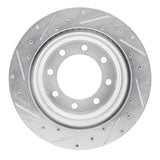 Dynamic Friction 2009-2020 Chevrolet Express 3500 Rear Right Drilled & Slotted Silver Brake Rotor by Dynamic Friction Company 631-48056R