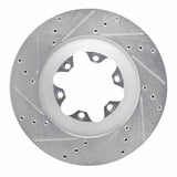 Dynamic Friction 2009-2012 Chevrolet Colorado Front Left Drilled & Slotted Silver Brake Rotor by Dynamic Friction Company 631-48057L