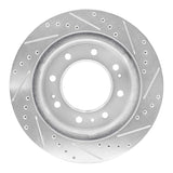 Dynamic Friction 2011-2025 Chevrolet Suburban 3500 HD Front Left Drilled & Slotted Silver Brake Rotor by Dynamic Friction Company 631-48059L