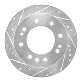 Dynamic Friction 2011-2025 Chevrolet Suburban 3500 HD Front Left Drilled & Slotted Silver Brake Rotor by Dynamic Friction Company 631-48059L