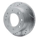Dynamic Friction 2011-2025 Chevrolet Suburban 3500 HD Rear Left Drilled & Slotted Silver Brake Rotor by Dynamic Friction Company 631-48061L