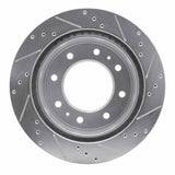 Dynamic Friction 2011-2025 Chevrolet Suburban 3500 HD Rear Left Drilled & Slotted Silver Brake Rotor by Dynamic Friction Company 631-48061L