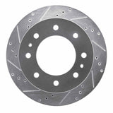Dynamic Friction 2011-2025 Chevrolet Suburban 3500 HD Rear Left Drilled & Slotted Silver Brake Rotor by Dynamic Friction Company 631-48061L