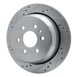 Dynamic Friction 2015-2020 Chevrolet Colorado Rear Left Drilled & Slotted Silver Brake Rotor by Dynamic Friction Company 631-48063L