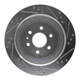 Dynamic Friction 2015-2020 Chevrolet Colorado Rear Left Drilled & Slotted Silver Brake Rotor by Dynamic Friction Company 631-48063L
