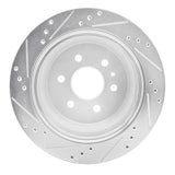 Dynamic Friction 2015-2020 Chevrolet Colorado Rear Right Drilled & Slotted Silver Brake Rotor by Dynamic Friction Company 631-48063R