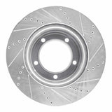 Dynamic Friction 2003-2010 Chevrolet C4500 Kodiak Rear Left/Front Left Drilled & Slotted Silver Brake Rotor by Dynamic Friction Company 631-48081L