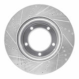 Dynamic Friction 2003-2010 Chevrolet C5500 Kodiak Rear Right/Front Right Drilled & Slotted Silver Brake Rotor by Dynamic Friction Company 631-48081R