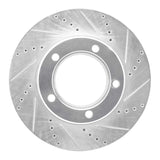 Dynamic Friction 2003-2010 Chevrolet C5500 Kodiak Rear Right/Front Right Drilled & Slotted Silver Brake Rotor by Dynamic Friction Company 631-48081R