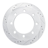 Dynamic Friction 2020-2025 Chevrolet Silverado 3500 HD Rear Left Drilled & Slotted Silver Brake Rotor by Dynamic Friction Company 631-48092L