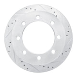 Dynamic Friction 2020-2025 Chevrolet Silverado 3500 HD Rear Right Drilled & Slotted Silver Brake Rotor by Dynamic Friction Company 631-48092R