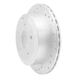 Dynamic Friction 2005-2006 Pontiac GTO Rear Left Drilled & Slotted Silver Brake Rotor by Dynamic Friction Company 631-52017L