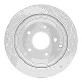 Dynamic Friction 2005-2006 Pontiac GTO Rear Left Drilled & Slotted Silver Brake Rotor by Dynamic Friction Company 631-52017L