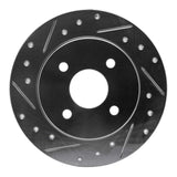 R1 Concepts 1991-1998 Saturn SL2 Rear Left Drilled & Slotted Silver Brake Rotor by R1 Concepts 631-53000L