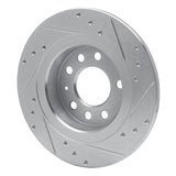 Dynamic Friction 2006-2010 Pontiac Solstice Rear Left Drilled & Slotted Silver Brake Rotor by Dynamic Friction Company 631-53006L