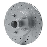 R1 Concepts 1974-1980 Ford Maverick Front Left Drilled & Slotted Silver Brake Rotor