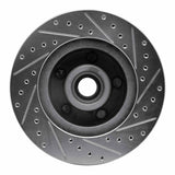R1 Concepts 1974-1980 Ford Maverick Front Left Drilled & Slotted Silver Brake Rotor