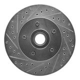 R1 Concepts 1974-1980 Ford Maverick Front Left Drilled & Slotted Silver Brake Rotor