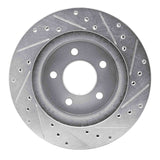 R1 Concepts 1982-1990 Ford Mustang Rear Left Drilled & Slotted Silver Brake Rotor by R1 Concepts 631-54021L