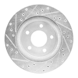 R1 Concepts 1982-1990 Ford Mustang Rear Right Drilled & Slotted Silver Brake Rotor by R1 Concepts 631-54021R
