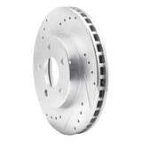 R1 Concepts 1982-1990 Ford Thunderbird Front Left Drilled & Slotted Silver Brake Rotor