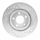 R1 Concepts 1982-1990 Ford Thunderbird Front Left Drilled & Slotted Silver Brake Rotor