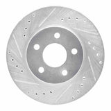 R1 Concepts 1982-1990 Ford Thunderbird Front Left Drilled & Slotted Silver Brake Rotor
