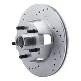 R1 Concepts 1965-1967 Ford Mustang Front Left Drilled & Slotted Silver Brake Rotor by R1 Concepts 631-54040L