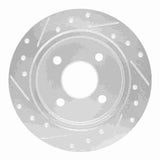 R1 Concepts 2001-2019 Ford Fiesta (USA/Canada) Rear Right Drilled & Slotted Silver Brake Rotor by R1 Concepts 631-54049R