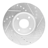 Dynamic Friction 2005-2012 Ford Focus Front Left Drilled & Slotted Silver Brake Rotor by Dynamic Friction Company 631-54053L
