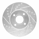 Dynamic Friction 2005-2012 Ford Focus Front Left Drilled & Slotted Silver Brake Rotor by Dynamic Friction Company 631-54053L