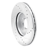 Dynamic Friction 2005-2012 Ford Focus Front Left Drilled & Slotted Silver Brake Rotor by Dynamic Friction Company 631-54053L