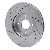 Dynamic Friction 2005-2012 Ford EcoSport (Mexico) Front Right Drilled & Slotted Silver Brake Rotor by Dynamic Friction Company 631-54053R