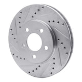 Dynamic Friction 2005-2010 Ford Mustang Front Left Drilled & Slotted Silver Brake Rotor by Dynamic Friction Company 631-54056L