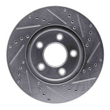 Dynamic Friction 2005-2010 Ford Mustang Front Left Drilled & Slotted Silver Brake Rotor by Dynamic Friction Company 631-54056L