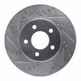Dynamic Friction 2005-2010 Ford Mustang Front Left Drilled & Slotted Silver Brake Rotor by Dynamic Friction Company 631-54056L