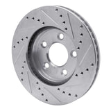 Dynamic Friction 2005-2010 Ford Mustang Front Left Drilled & Slotted Silver Brake Rotor by Dynamic Friction Company 631-54056L