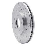 Dynamic Friction 2005-2010 Ford Mustang Front Right Drilled & Slotted Silver Brake Rotor by Dynamic Friction Company 631-54056R