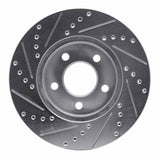 Dynamic Friction 2005-2010 Ford Mustang Front Right Drilled & Slotted Silver Brake Rotor by Dynamic Friction Company 631-54056R