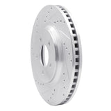 Dynamic Friction 2005-2014 Ford Mustang Front Left Drilled & Slotted Silver Brake Rotor by Dynamic Friction Company 631-54057L