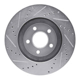 Dynamic Friction 2005-2014 Ford Mustang Front Right Drilled & Slotted Silver Brake Rotor by Dynamic Friction Company 631-54057R