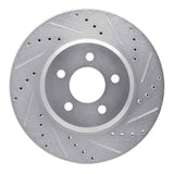Dynamic Friction 2005-2014 Ford Mustang Front Right Drilled & Slotted Silver Brake Rotor by Dynamic Friction Company 631-54057R